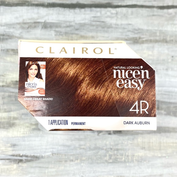 NWT Clairol Nice ‘n Easy 4R Dark Auburn Permanent Hair Color Gray Coverage Box - Picture 5 of 10